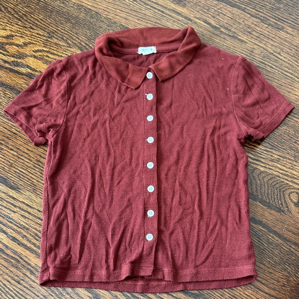 Garage Rust Red Knit Top